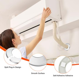 M METERXITY 1-Pack Wall Split Flange, ABS Round Self-Adhesive Escutcheon Plate Cover Buckle for 64mm/2.52in Dia Pipe Accessories/Floor/Ceiling, Plumbing Cover Plates [Silver,6mm/0.24in H]