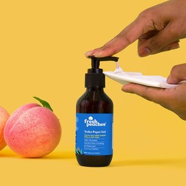 Starter Set, Fresh Peaches Toilet Paper Gel, Wet Wipe Alternative, 4.4oz Home bottle and 20ml Pocket bottle, Equivalent to ~285 Wipes - Color: 4.4oz Bottle + Blue Pocket Set