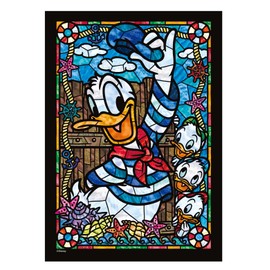 Donald Duck 266 Piece Jigsaw Puzzle, Stained Glass, Squishy Series, Stained Art, 7.2 x 10.0 inches (18.2 x 25.7 cm)