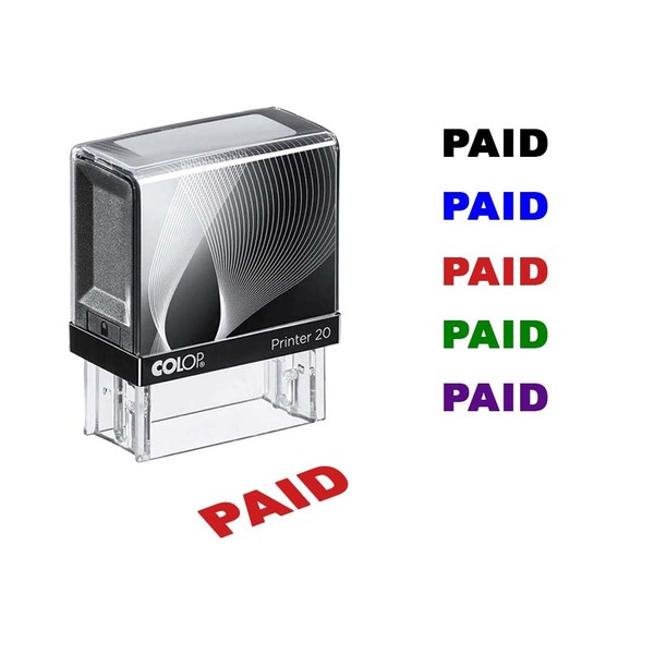 Paid Self-Inking Stamp – 9/16" x 1-1/2" Impression | Office