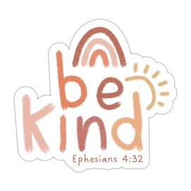 ZURRAM Be Kind Christian Faith Sticker, Vinyl Waterproof Bible Verse Quotes Ephesians 4:32 Sticker, Jesus Religious Decal for Laptop Water Bottle Journaling