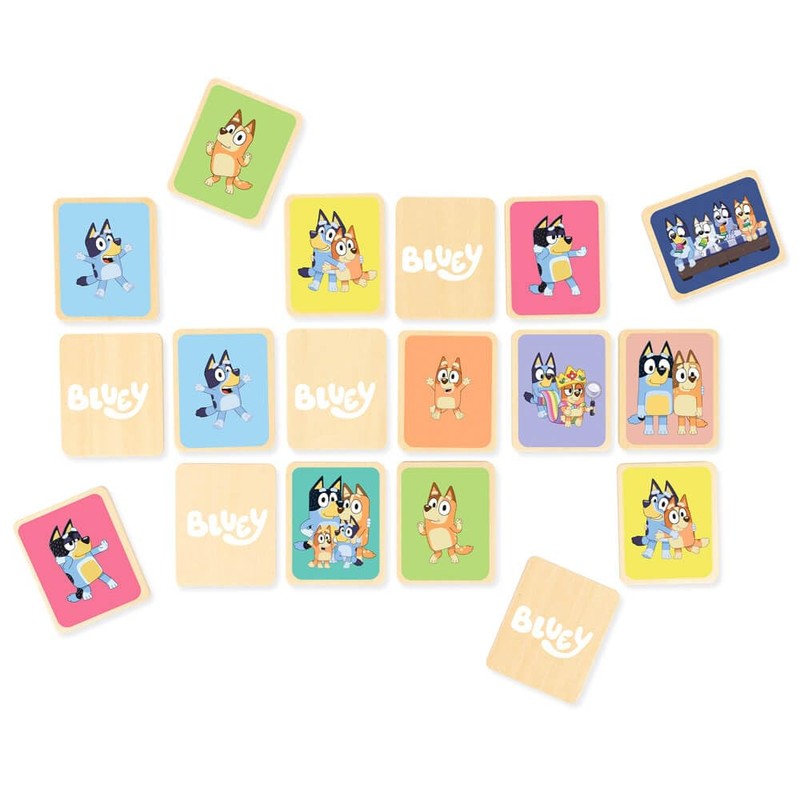 Bluey Wooden Memory Game 19-Piece Activity Toy Playset