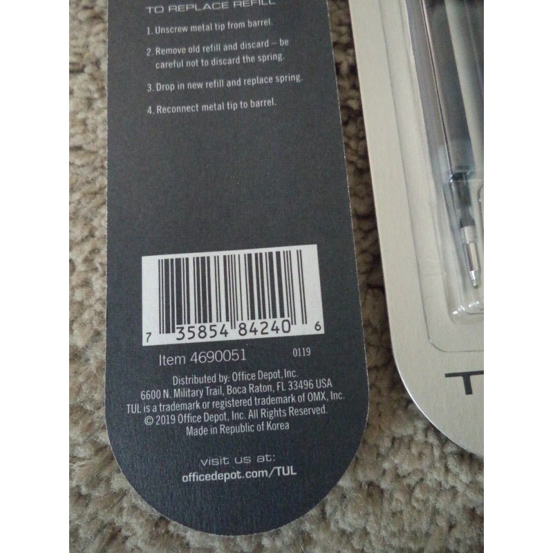 TUL 4 TUL Gel Pen Refills Medium Point 0.7MM BLUE