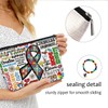 Autism Puzzle Ribbon Makeup Bag for Women Teacher Mom, Large