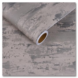 CRE8TIVE 12"x354" Matte Stained Concrete Peel and Stick Wallpaper Grey Brown Contact Paper for Walls Self Adhesive Renter Friendly Cement Wallpaper Concrete Contact Paper for Countertops Living Room