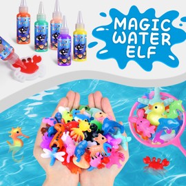 CINDYNAL Magic Water Elf Toy Kit, Aqua Fairy Water Gel Kit, with 24 Magic Gels and 24 Shape Molds, Arts & Crafts DIY STEM Suitable for Children Over 36 Months Old
