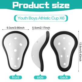 Sratte 6 Pcs Protective Athletic Cup Soft Athletic Cup Ages 7-12 Underwear Mens Sports Cup Football Hockey Baseball