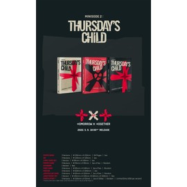 TXT minisode 2 : Thursday's Child 4th Mini Album Hate Version CD+1p Poster+64p PhotoBook+Lyrics Card Set+1p PhotoCard+6ea Sticker+1p Postcard+1p Lenticular Card+3p Logo Paper Toy+Tracking Sealed
