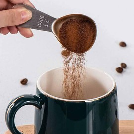 Stainless Steel Coffee Scoop: 30ml Metal Measuring Spoon with Short Handle for Ground Coffee, Beans, Powder, Espresso (30ml)