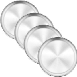 Kitchen kemistry Aluminum Pizza Tray, Pizza Pan, 12-Inch, Wide Rim - Pack of 4