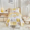 Joyreap 4 Piece Toddler Bedding Set- Yellow Butterflies Flowers Patchwork