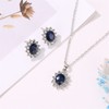 Yienate Wedding Sapphire Jewellery Sets Princess Blue Sapphire Crystal Pendant