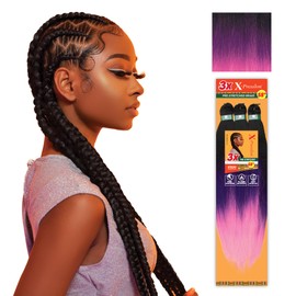 Sensationnel X-pression prestretched braiding hair - 3x braid 58 inch all kanekalon flame retardant synthetic braid for box braids and twists (1 pack, 3T1B/PURPLE/PINK)