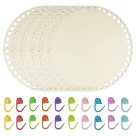 TTYSHIP Pack of 6 Basket Bases, Basket Base for Crocheting, Round, Natural Wood Basket Base, Basket Base Set, with 20 Coloured Stitch Markers, for DIY Basket Weaving, Crafts, Home Decor (Diameter 20