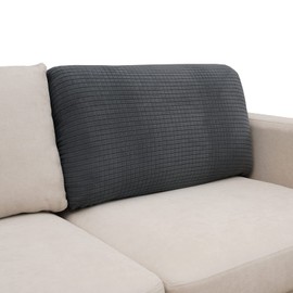 Eismodra Backrest Covers for 3 Cushion Couch Sofa Magic Stretch Sofa Slipcover for Dogs Pet L Shape 2 Seat Replacement Furniture Protector,Dark Gray Width 20-28 inches(Only 1 Piece)