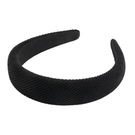 SXQLYH Headband, Padded Corduroy, Women's Headband, Thick Hair Band, Headbands, Soft Corduroy Hair Band, Padded Hair Band, Comfortable Headbands for Women and Girls (Black, A)