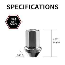 Unbranded 24 FIT FORD F-150 2015-2020 OEM REPLACEMNT SOLID LUG NUTS M14X1.5 CHROME