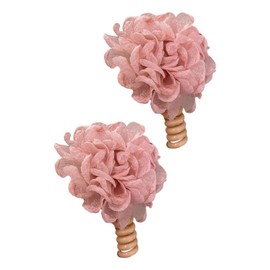 SM SunniMix 2 Pieces Flower Hair Ties Styling Tool Floral Hair Elastics Coil for Dance Party, pink