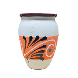 Set of 8 Off-White Fiesta Cantarito Cups - Fiesta Clay Cantarito - Paloma Cups - Margarita Cups Bloody Mary Cups - Party Favors - Guealguetza Designs