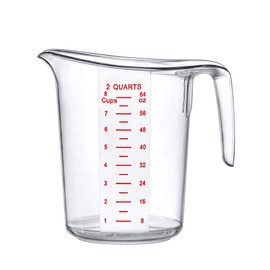 Amazing Abby - Melissa - Unbreakable Plastic Measuring Pitchers (1-Pack), Food-Grade Measuring Jugs, 8-Cup Capacity (2-Quart), Stackable and Dishwasher-Safe, Great for Oil, Vinegar, Flour, More