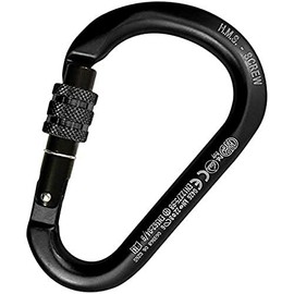 KONG HMS Carabiner with Screw Sleeve, Aluminium, Aluminium Carabiner, 786NNN6ANKK, Black