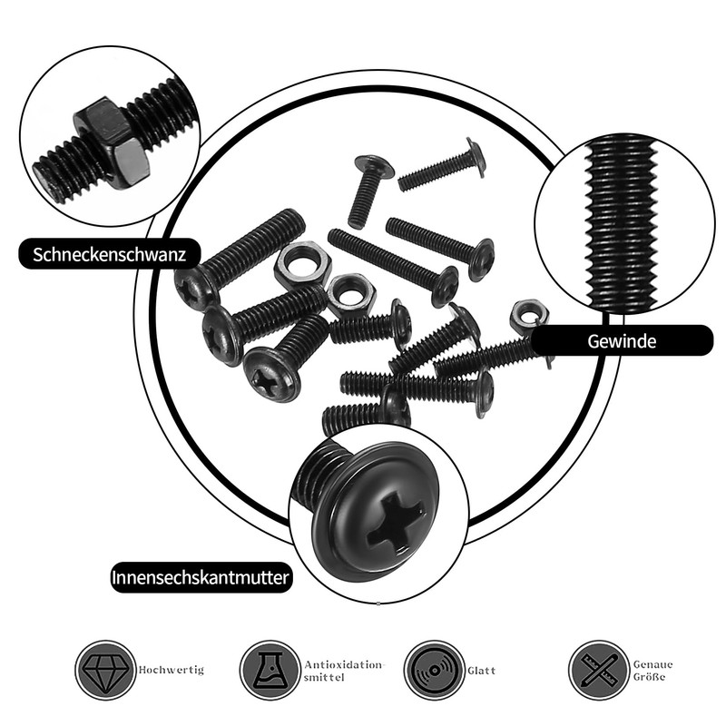 M3 M4 M5 Screws Set, 480 Pieces Pan Head Screws
