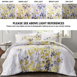 Madison Park Essentials Bed in A Bag - Trendy Casual Design Cozy Comforter with Complete Sheet Set with Side Pocket, All Season Cover, Matching Shams, King, Alexis, Leaf Yellow 9 Piece