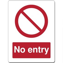 Red Circle Prohibited Act Metal Sign For Office Work Site School 15cm x 20cm - No entry