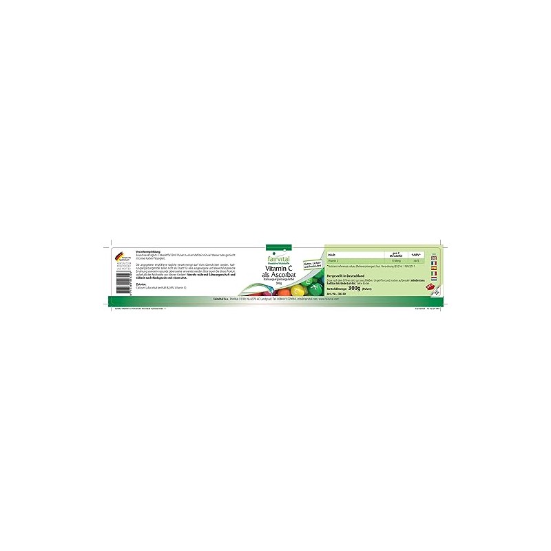 Fairvital Vitamin C Powder - with 1156 mg Vitamin C