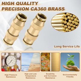 Boeray 3/8" Straight Brass Union, DOT Approved Air Line Connector 5PCS