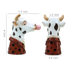 Blowing Bubble Art Vase, Animal Face Vase, Modern Home Decor Vase (No Plants)-Cow