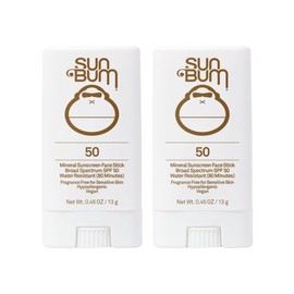 Sun Bum Mineral Spf 50 Sunscreen Face Stick Vegan and Hawaii 104 Act Compliant (Octinoxate & Oxybenzone Free) Broad Spectrum Natural Sunscreen With UVA/UVB Protection 2 Pack