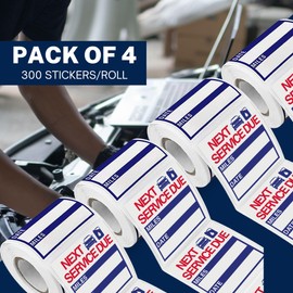 PERFORMORE 2” x 2” Oil Change Stickers, 300 Sitckers Per Roll, Auto Service Reminder Sticker Roll, Next Service Due Sticker Labels