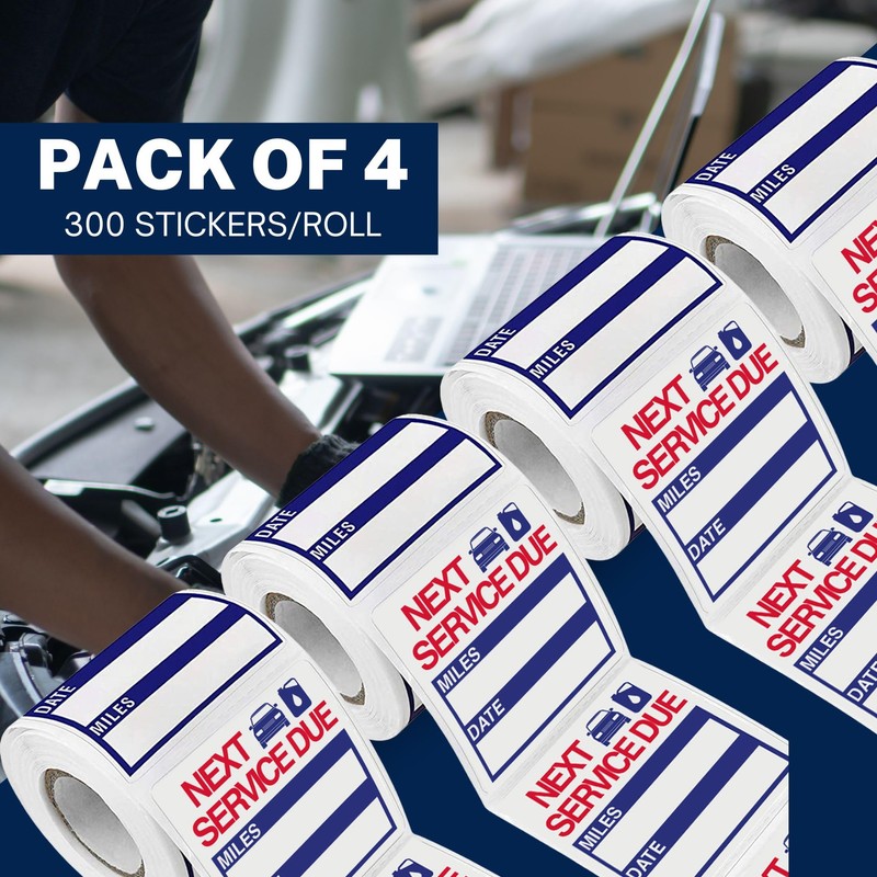 PERFORMORE 2” x 2” Oil Change Stickers, 300 Sitckers Per