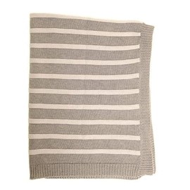 Ziggle Baby - Cosy Baby Blanket - Baby Bag Essentials Cotton Blankets - Cute Newborn Bedding - Newborn Essentials - Grey & White Stripes