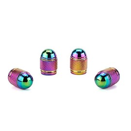 Tire Valve Cap Dust Cover Dust Cap Air Nozzle Cap Chrome Plated Colorful() 4pcs