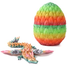 SINSEN 3D Printed Dragon Egg Movable Dragon Eggs with Dragon Inside Dragon Egg Toy Crystal Dragon Toy Dragon Toy for Children, Boys and Girls