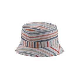 Sterntaler Striped Fishing Hat Unisex Cotton with UV Protection 50 for Optimal Protection on Sunny Days - Fisherman Hat Lined with Organic Batiste for Babies, White