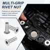 PATIKIL 6 Pcs Multi-Grip Rivet Nuts, M6 Pre-Bulbed Shank Flat