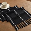 YZJZEDS Hemstitched Farmhouse Table Runner, Black 13x60 Inch, Cotton Linen