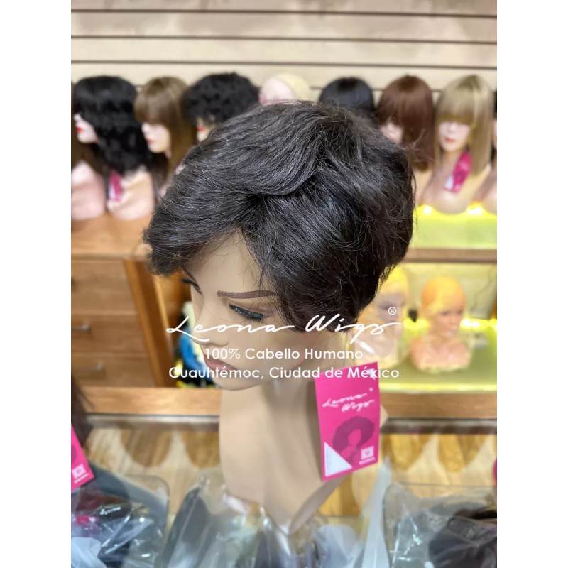 Leona Wigs Peluca Oncológica Castaño Oscuro 100% Cabello Humano