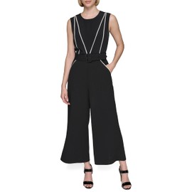 Karl Lagerfeld Paris Women's Dresses jumpsuit,black soft white,12
