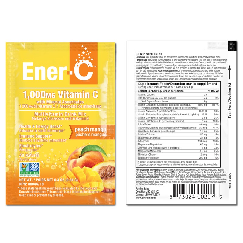 Ener-C Multivitamin Drink Mix - Vitamin Packets for Water, Electrolytes