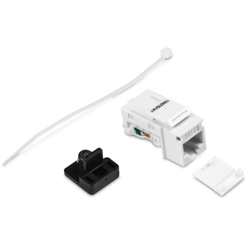TRENDnet Cat6 Keystone Jack, 25-Pack Bundle, 90° Angle Termination, Compatible