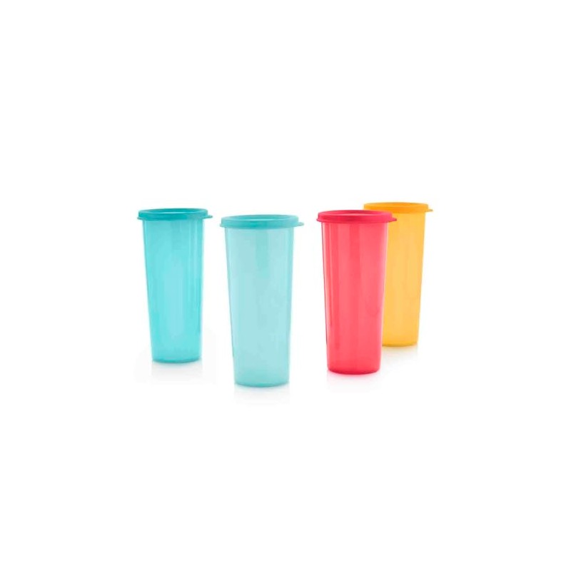Tupperware Straight 16oz Stacking Tumbler Flat Seal Set of 4