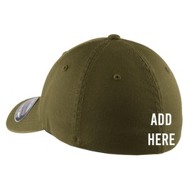 INK STITCH C809 Custom Embroidery Add Logo Texts Flexfit Garment Washed Caps (US, Alpha, Small, Medium, Loden)