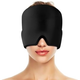 2er Set Migräne Maske Gel Kühlmütze 360° Schmerztherapie mit Heiß- & Kaltanwendung Wiederverwendbare Kühlmaske mit U-förmigem Nasendesign & dickem Gel Entspannung & Linderung bei Kopfschmerzen Augenmü