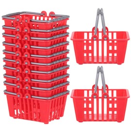 NUOBESTY 12pcs Mini Shopping Basket Plastic Basket Mini Brands Mini Basket Toy Baby Vegetable Decorations