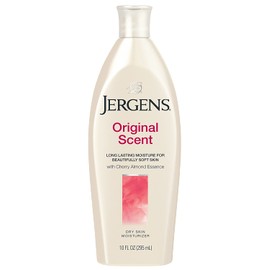 Jergens Original Scent Dry Skin Moisturizer, Body and Hand Lotion, for Long Lasting Skin Hydration, 10 Ounce, with HYDRALUCENCE blend and Cherry Almond Essence