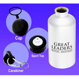 ThisWear Boss Gifts for Women Great Leaders Inspire Greatness In Others 18oz Aluminum Water Bottle with Carabiner Clip & Sport Top